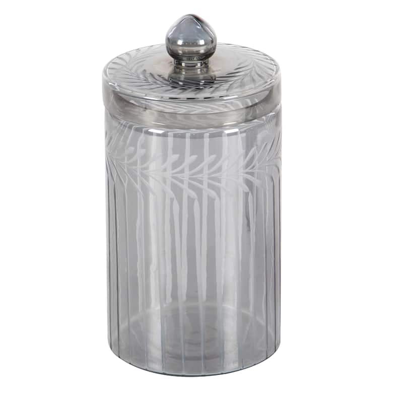 Glass Handmade Living Room Decorative Jars - Set of 2 Gray - Roche River Decor