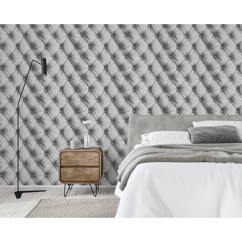 Arthouse Ella Silver Tufted Wallpaper