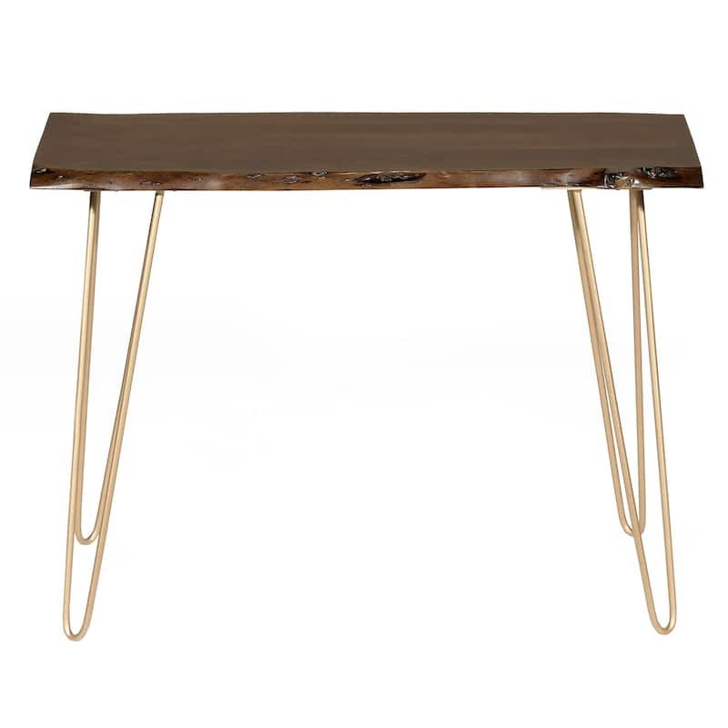 Carolina Living Seti Live Edge Console Table - Natural Top - Black Base