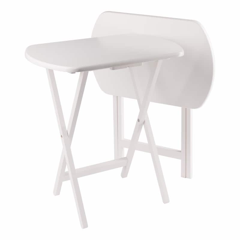 2pc Oversized Rectangular Snack Tables - 25.5" - White