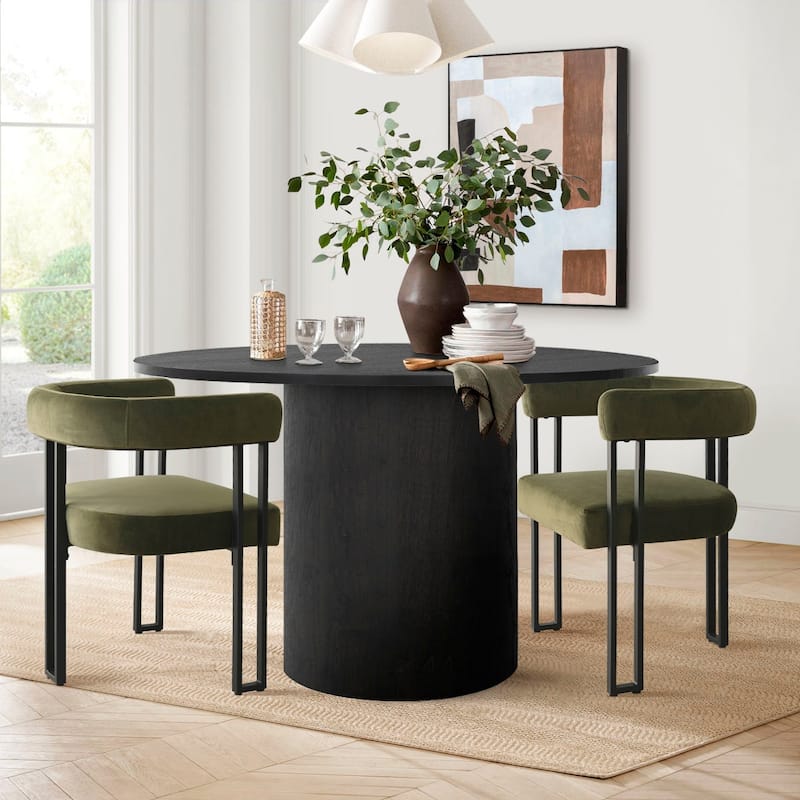 Upholstered Velvet Armchair (Set of 2) - Olive