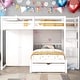 preview thumbnail 1 of 28, Space-Saving Design Full Over Twin Bunk Bed with Wardrobe, Convenient Footboard Drawer White