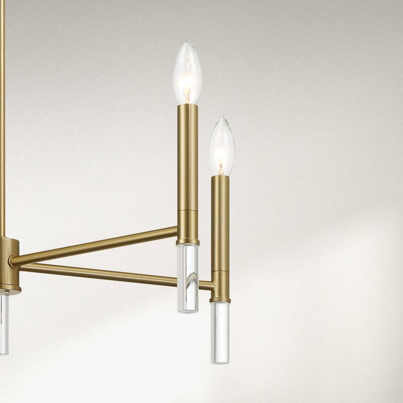 Rotto Five-Light Chandelier and Candle-Style Design - Champagne bronze