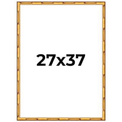 27x37 Frame Gold Bamboo Picture Frame Modern Photo Frame Includes UV Acrylic Shatter Guard Front Acid Free Foam Backing Board