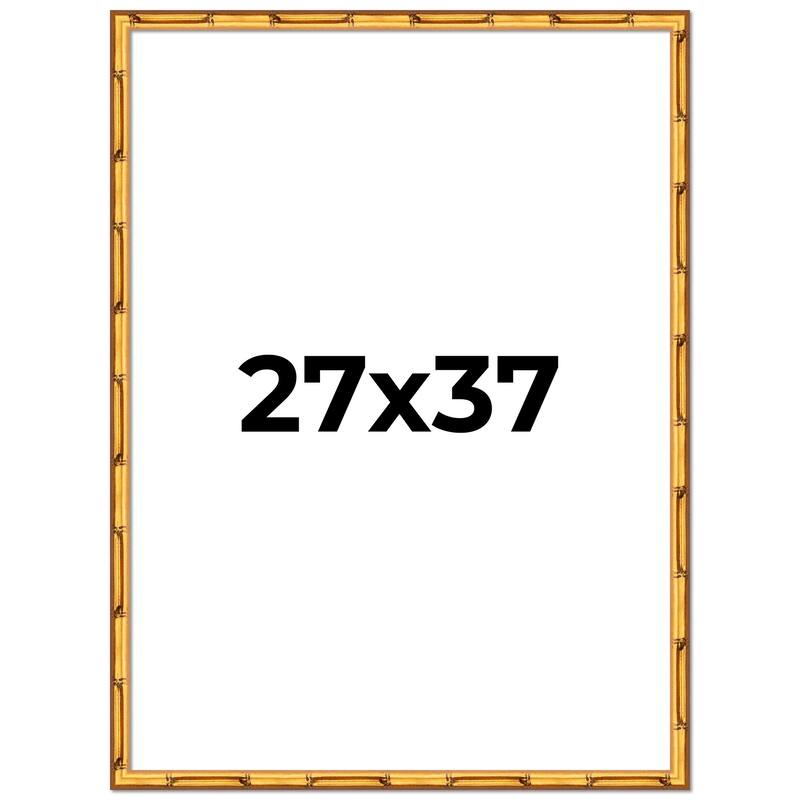 27x37 Frame Gold Bamboo Solid Wood Picture Frame | 1 Inch Moulding