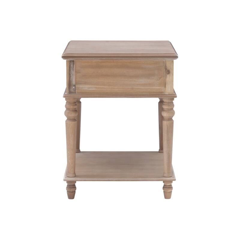 Linon Jowin Classic Wood Side Table with Storage