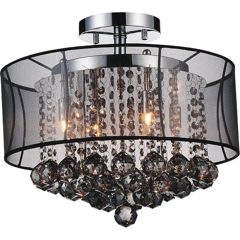 Radiant 6 Light Drum Shade Flush Mount With Chrome Finish - Chrome