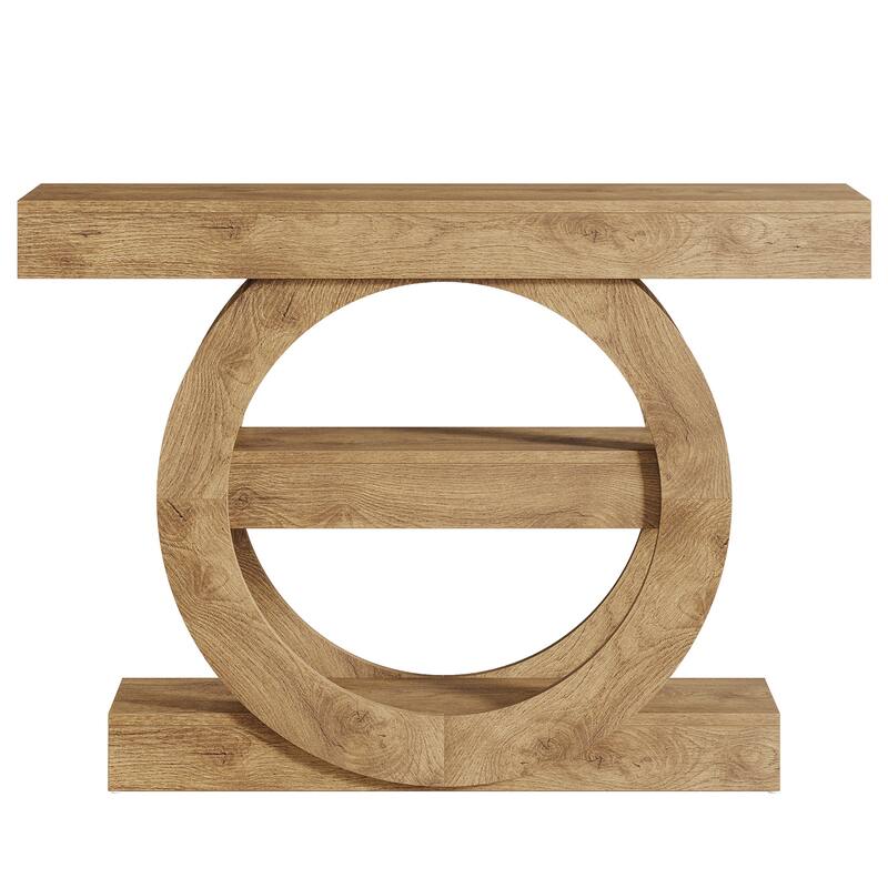 41.3" Farmhouse Console Table, 3-Tier Sofa Table