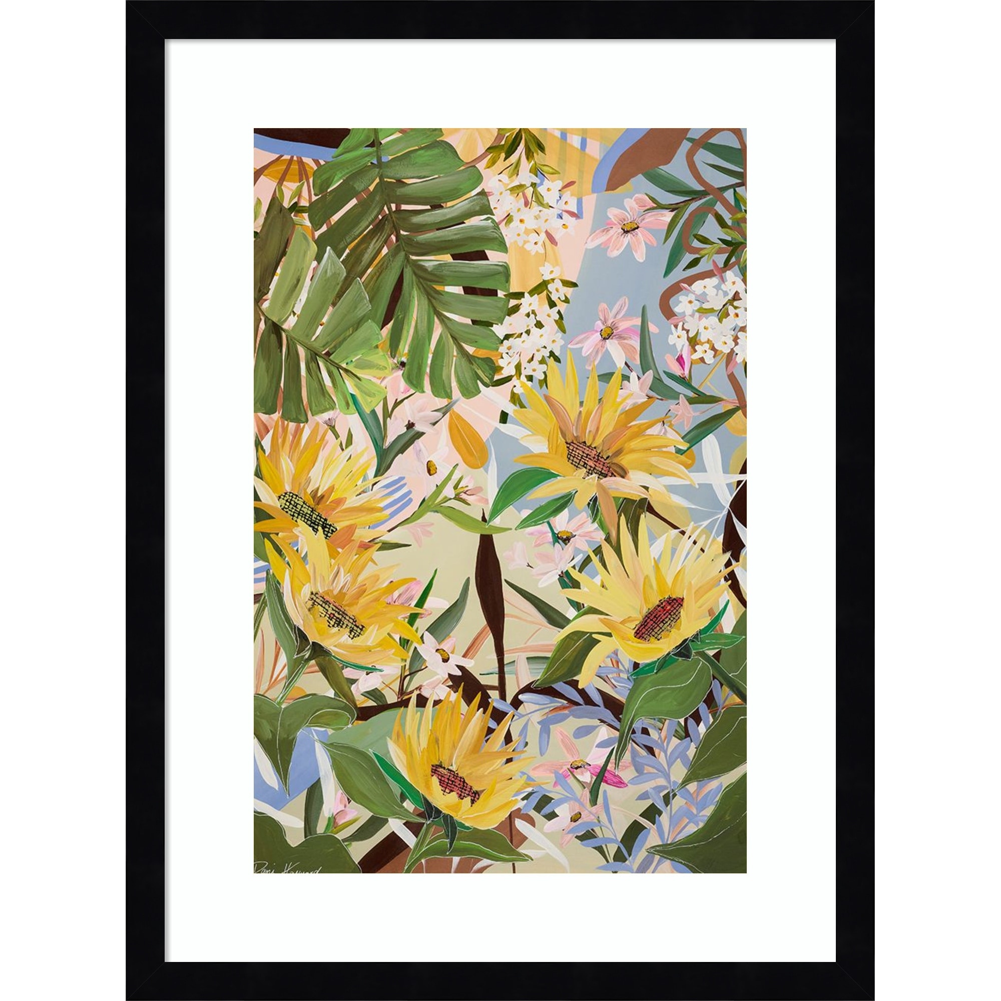 Sunflowers by Dani Heyward Wood Framed Wall Art Print