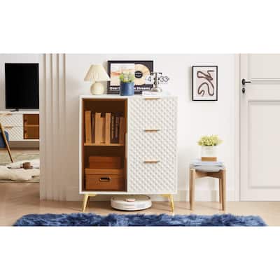 Modern Cabinet with Aluminum Alloy Frame Tempered Glass Doors