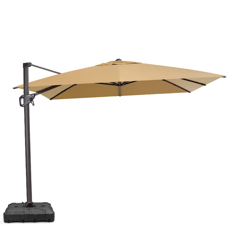 VredHom Patio Outdoor 9 x 11 FT Cantilever-Offset Umbrella with HDPE Base - Tan