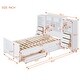 preview thumbnail 12 of 16, Wooden Twin Size Platform bed with All-in-One Cabinet and Drawers