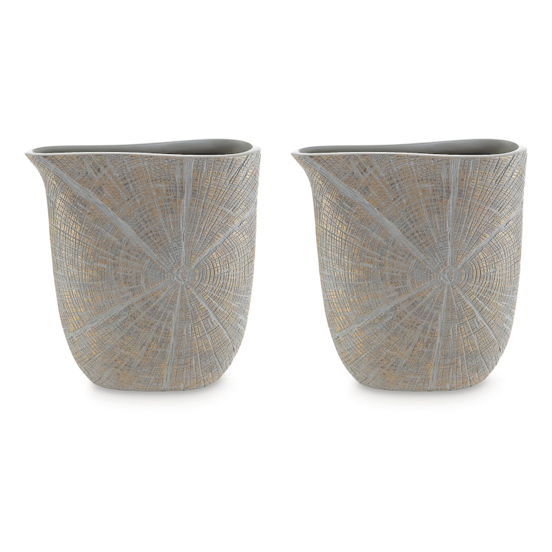 Signature Design by Ashley Ardenley Gold/Gray Vase (Set of 2)