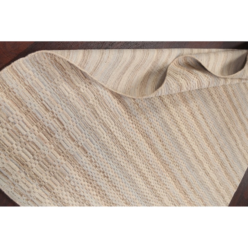 Modern Geometric Moroccan Oriental Area Rug Handmade Wool Carpet - 5'0" x 8'0"