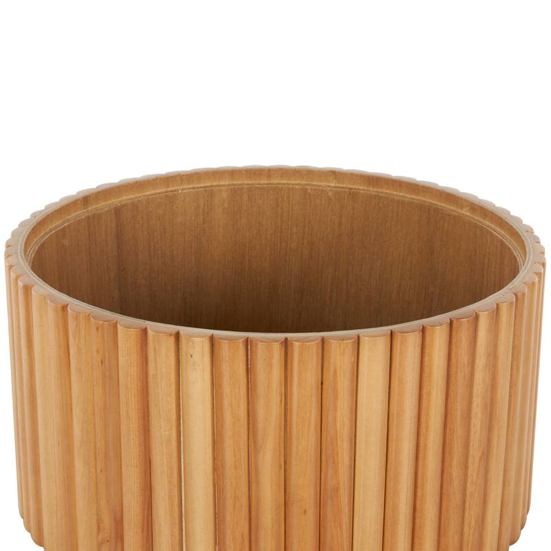 Wooden Handmade Slatted Box with Lids - Set of 2 Brown - Roche River Decor - 8"W x 8"L x 5"H