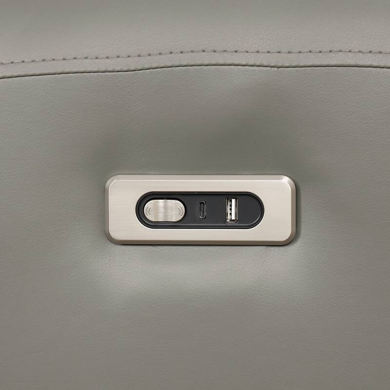 Furniture of America Elente Modern 3-Piece Faux Leather Power Recline Sofa Set with USB Ports