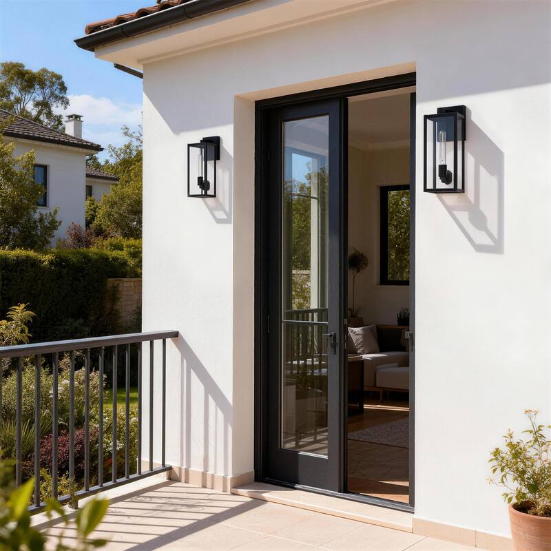 Large Medium Iron Rectangular Outdoor Wall Light