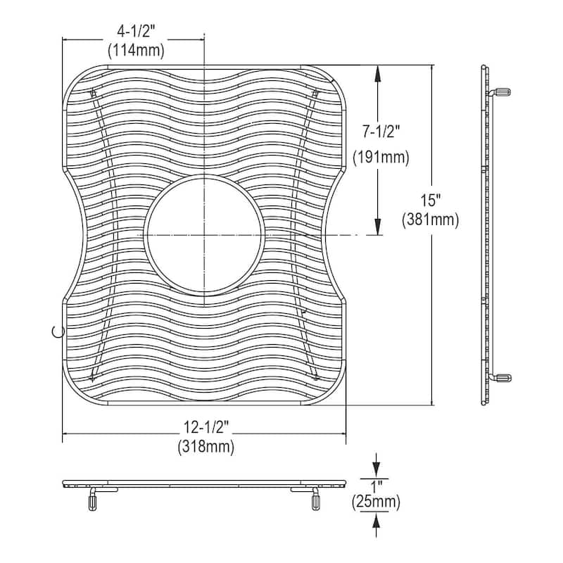 Elkay Stainless Steel 12-1/2" x 15" x 1" Bottom Grid