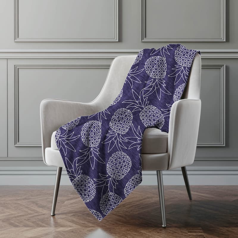 Premium Machine Washable ASB161 Pineapple Sherpa Throw Blanket