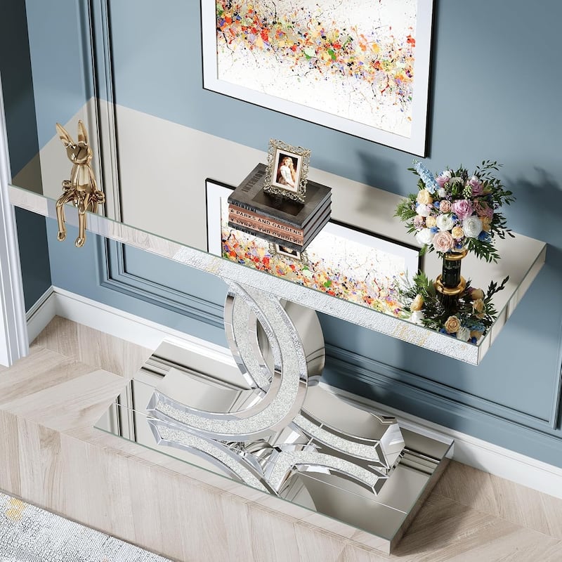 Console Table, Entryway Table with Geometric Legs, Sofa Table - 11.81"D x 39.37"W x 31.49"H