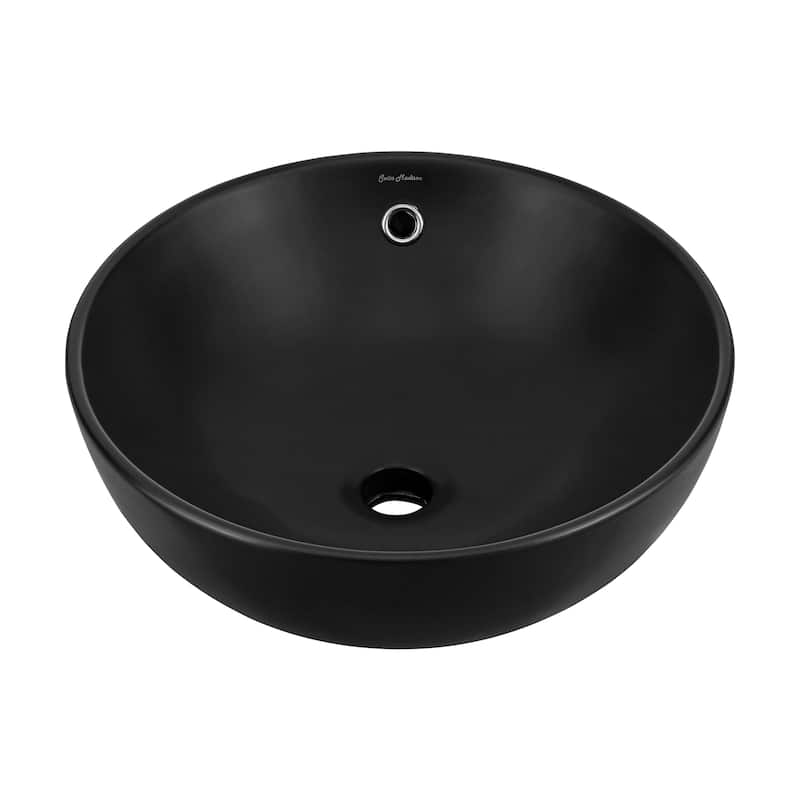 Besanon 17" Round Vessel Sink In Matte Black - 16.95" x 16.95" 6.7"