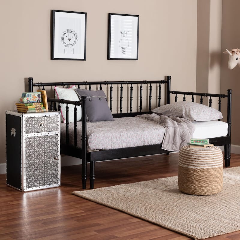 Marisela Twin-To-King Expandable Daybed - Wood Spindle Bed Frame with Bamboo-Inspired Posts, Modern Transitional Furniture