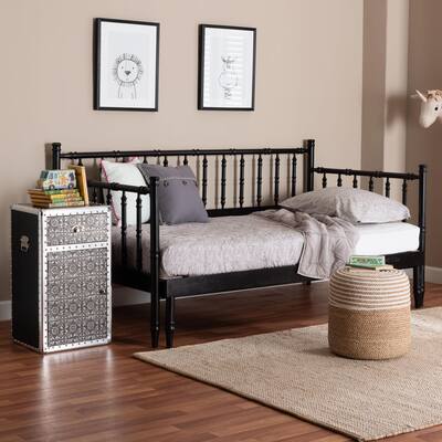 Marisela Twin-To-King Expandable Daybed - Wood Spindle Bed Frame with Bamboo-Inspired Posts, Modern Transitional Furniture