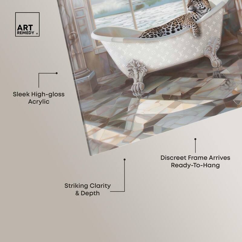 Jaguar Arch Bathroom Glam Acrylic by Art Remedy, Ready to Hang