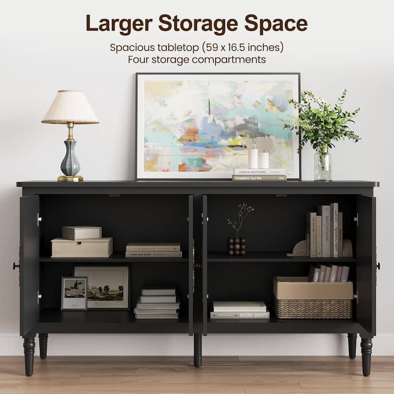 58'' Accent Cabinet with 4 Doors