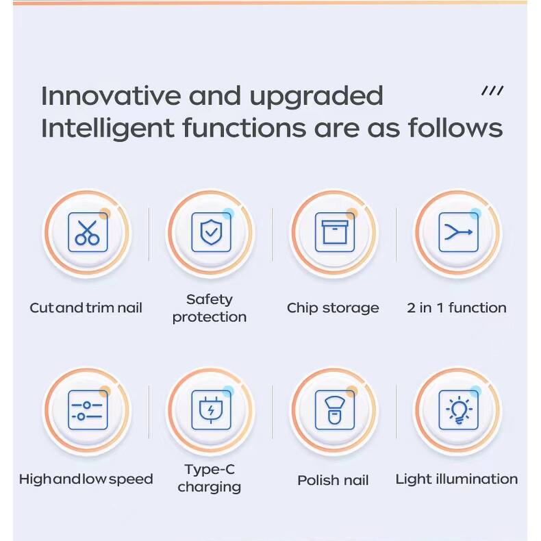 Electric Cordless Polishing Nail Clipper for Dead Skin Removal Nail - White