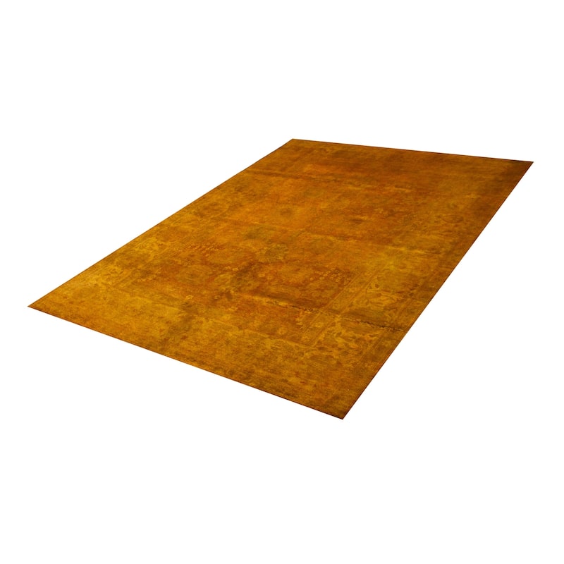 ECARPETGALLERY Hand-knotted Vibrance Brown, Olive Wool Rug - 9'0 x 11'9