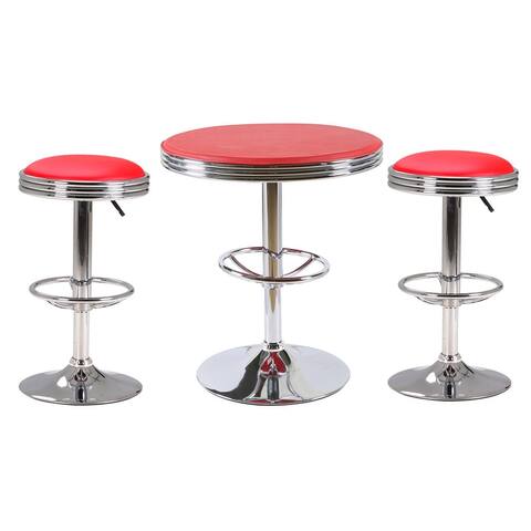 Best Master Furniture 3-piece Stainless Steel Adjustable Bar Set