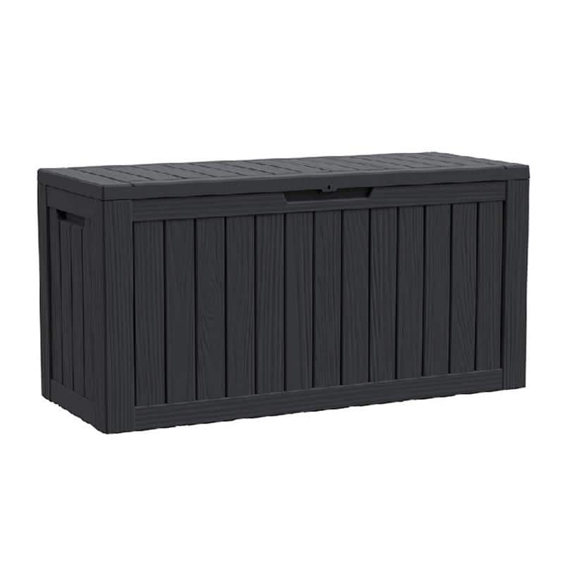 60-100 Gallon Outdoor Deck Storage Box with Lockable Lid, UV Protected & Weatherproof