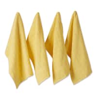 Pack Of 3 Yellow Tea Towels Dish Cloths - Kitchen Cleaning & Drying, 38x40cm, Fast Drying