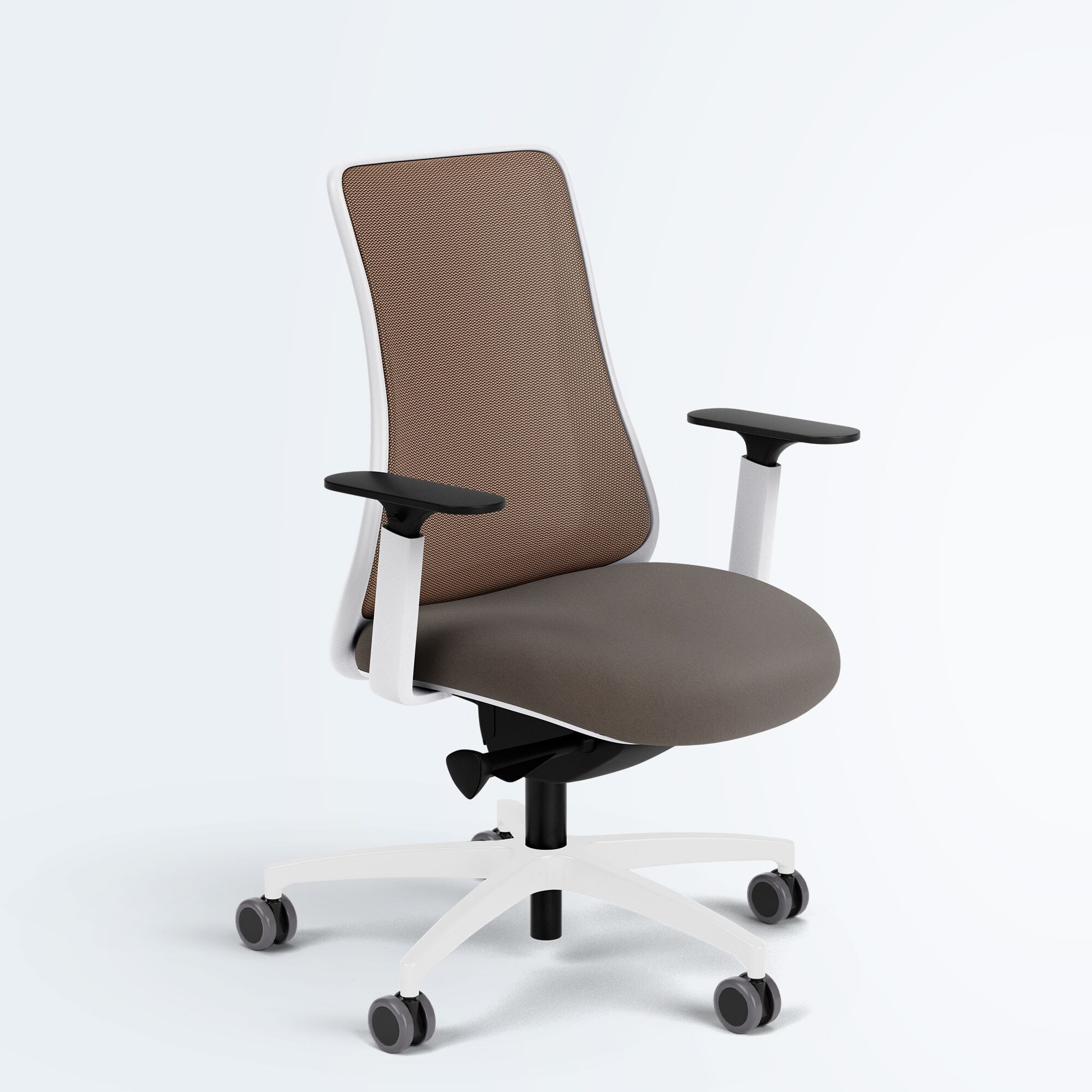 Via Seating Genie Ergonomic Chair with Copper-Infused Antifungal Mesh, White Frame
