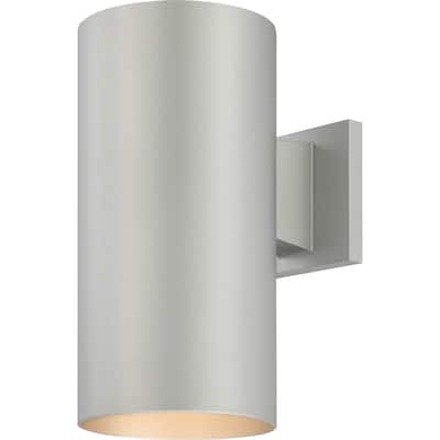 Volume Lighting 1-Light Silver Gray Aluminum LED Cylinder Sconce