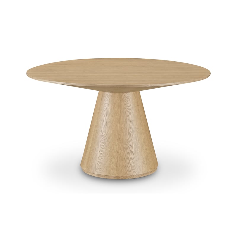 Aurelle Home Modern Pedestal Kitchen Dining Table - Round 47" - Oak