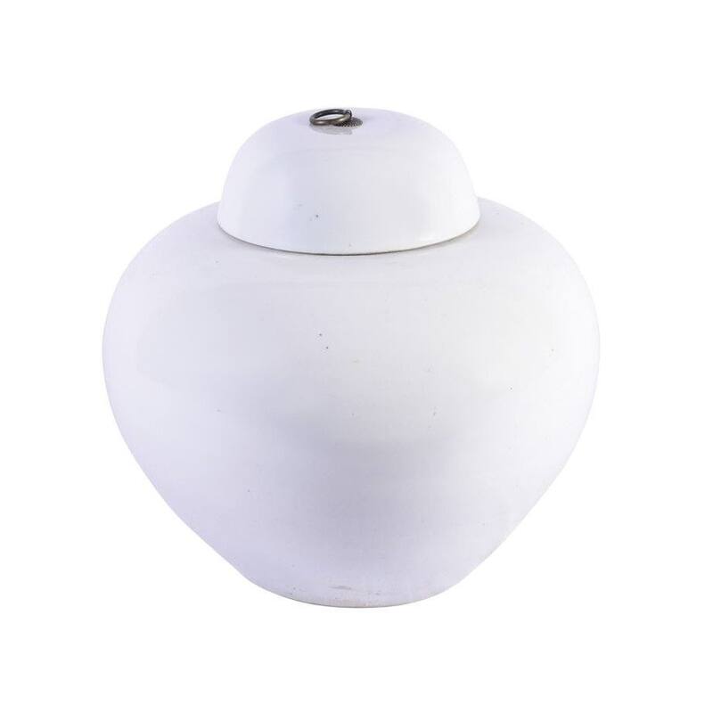 Busan White Lidded Jar Bronze Ring Short