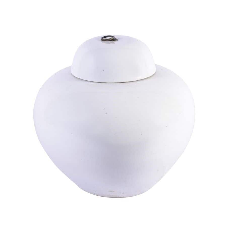 Busan White Lidded Jar Bronze Ring Short