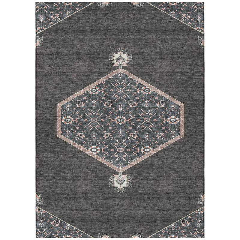 HomeRoots Oriental Traditional Rectangle Outdoor Rug