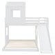 preview thumbnail 12 of 15, Playhouse-inspired Style Twin Over Full Wooden Bunk Bed,Loft Bed with Playhouse,Farmhouse, Ladder, Slide and Guardrails