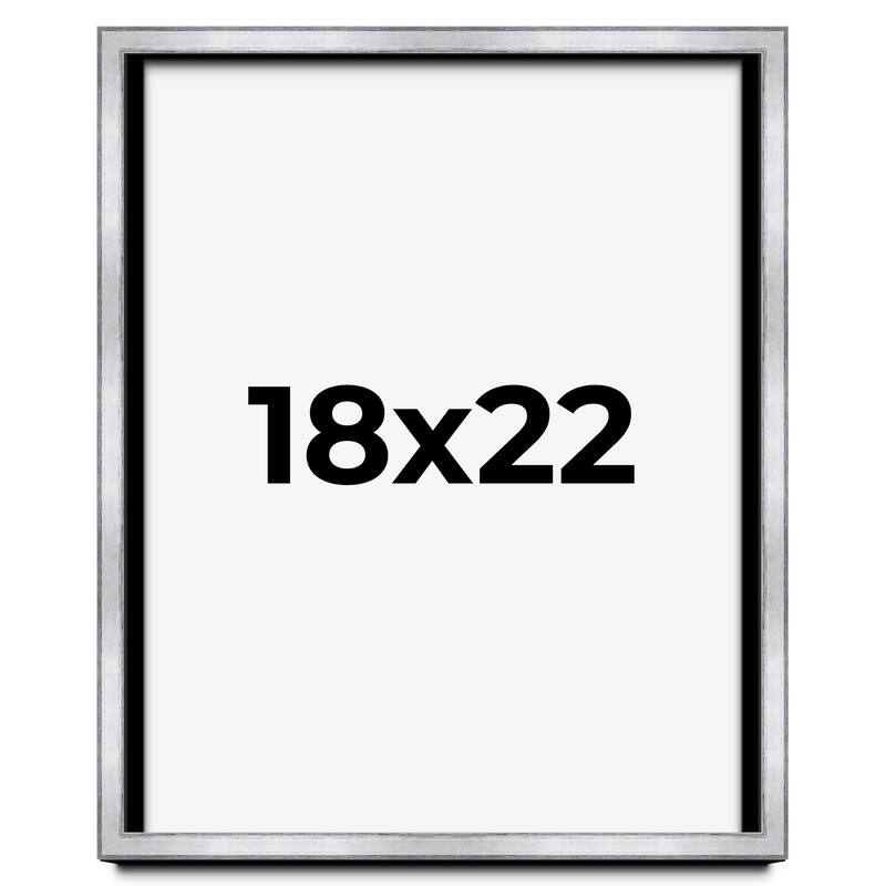 18x22 Shadow Box Frame Silver | 1.375 Inches Deep Real Wood