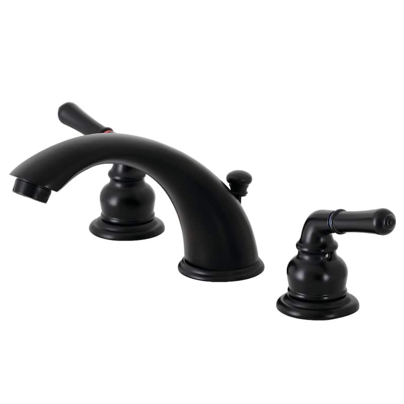 Kingston Brass Magellan Deck Mount Widespread Bathroom Faucet - Matte Black