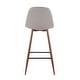preview thumbnail 8 of 23, Pebble Mid-Century Bar Stool in Walnut Metal and Fabric - Set of 2