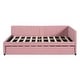 preview thumbnail 79 of 98, L-Shaped Backrest Daybed Upholstered Daybed Frame Classic Wood Slats Design with 2 Storage Drawers or Trundle, Full Size