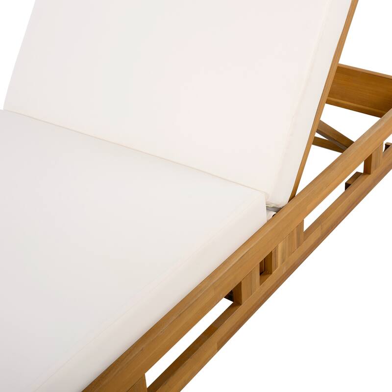 Christopher Knight Home- Cassian Patio Acacia Wood Chaise Lounge Set