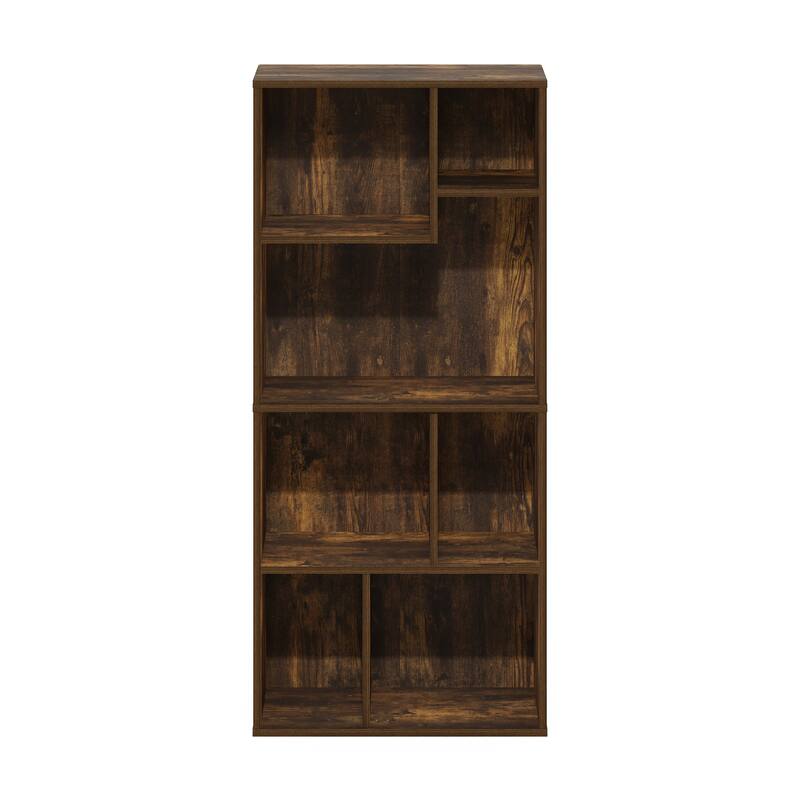 42.13 in. Tall Pine Wood 7-Shelf Bookcase
