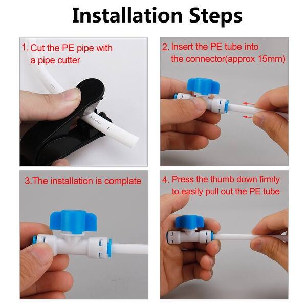Shop 3 Types Tube Quick Connector Water Filter Fittings 12 Pcs