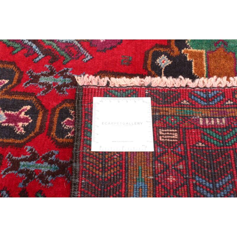ECARPETGALLERY Hand-knotted Teimani Red Wool Rug - 2'11 x 4'10