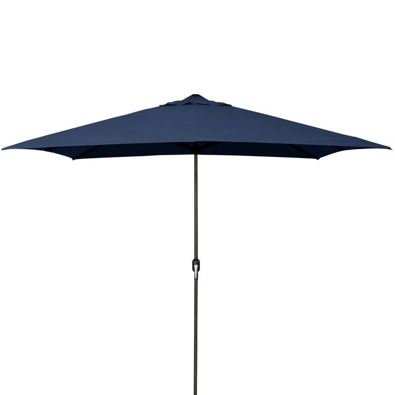 10' x 6' Rectangular Outdoor Patio Umbrella with Crank Opening - Navy Blue